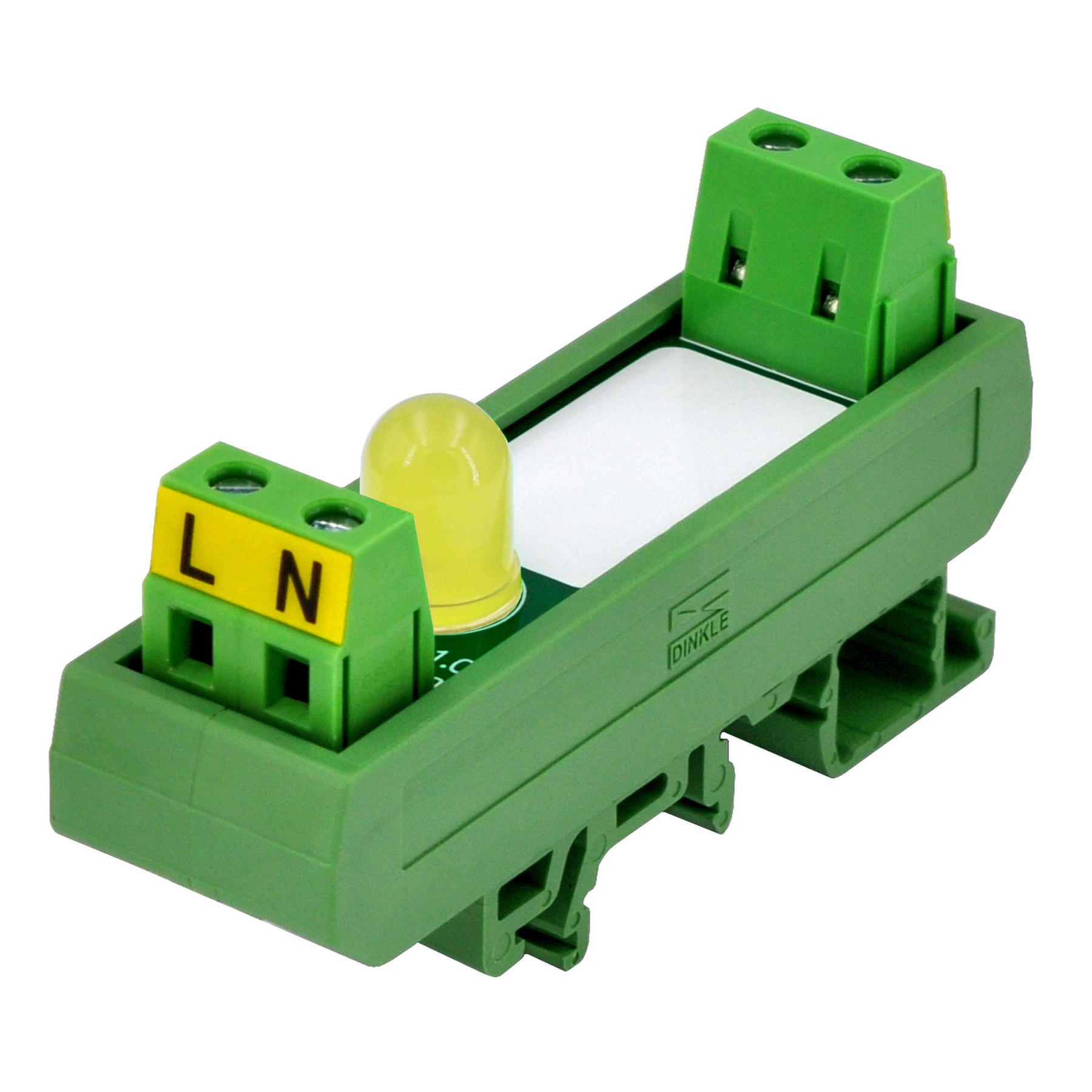 DIN Rail Mount AC 60-280V 1 Channel Yellow 10mm LED Indicator Light Module