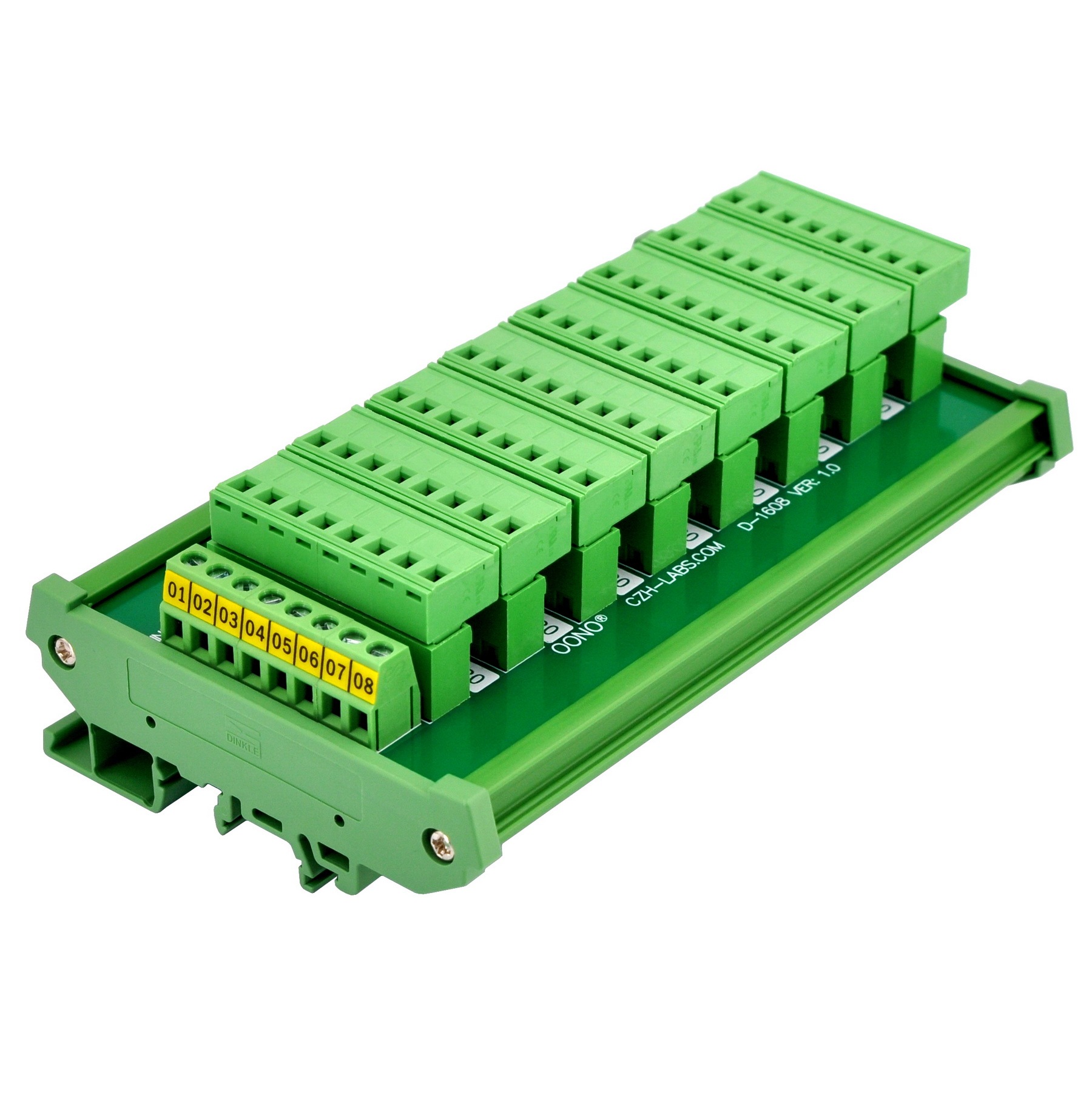 DIN Rail Mount 10A/300V 8x8 Pole Pluggable Screw Terminal Block Distribution Module