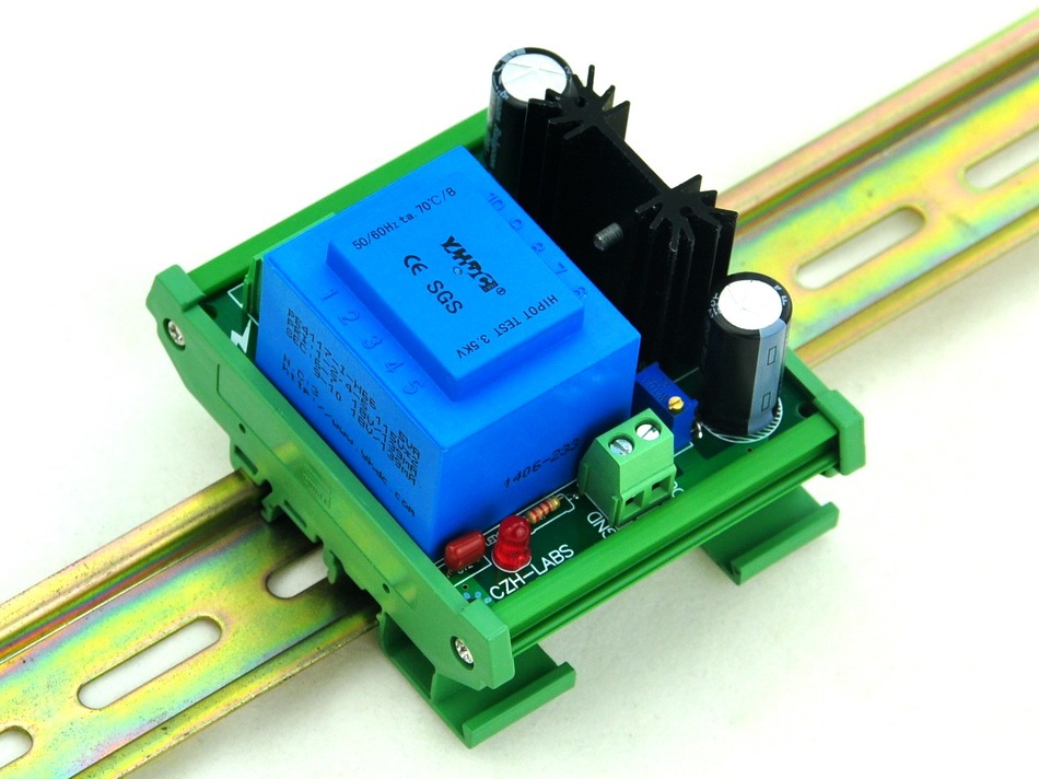 CZH-LABS DIN Rail Mount Input AC230V Output DC1.25~15.8V Adjustable Voltage Regulator.