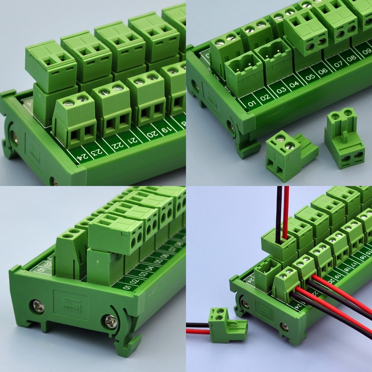 ELECTRONICS-SALON DIN Rail Mount Pluggable Top Wiring 12x2 Pole 10A/300V Terminal Block Module.