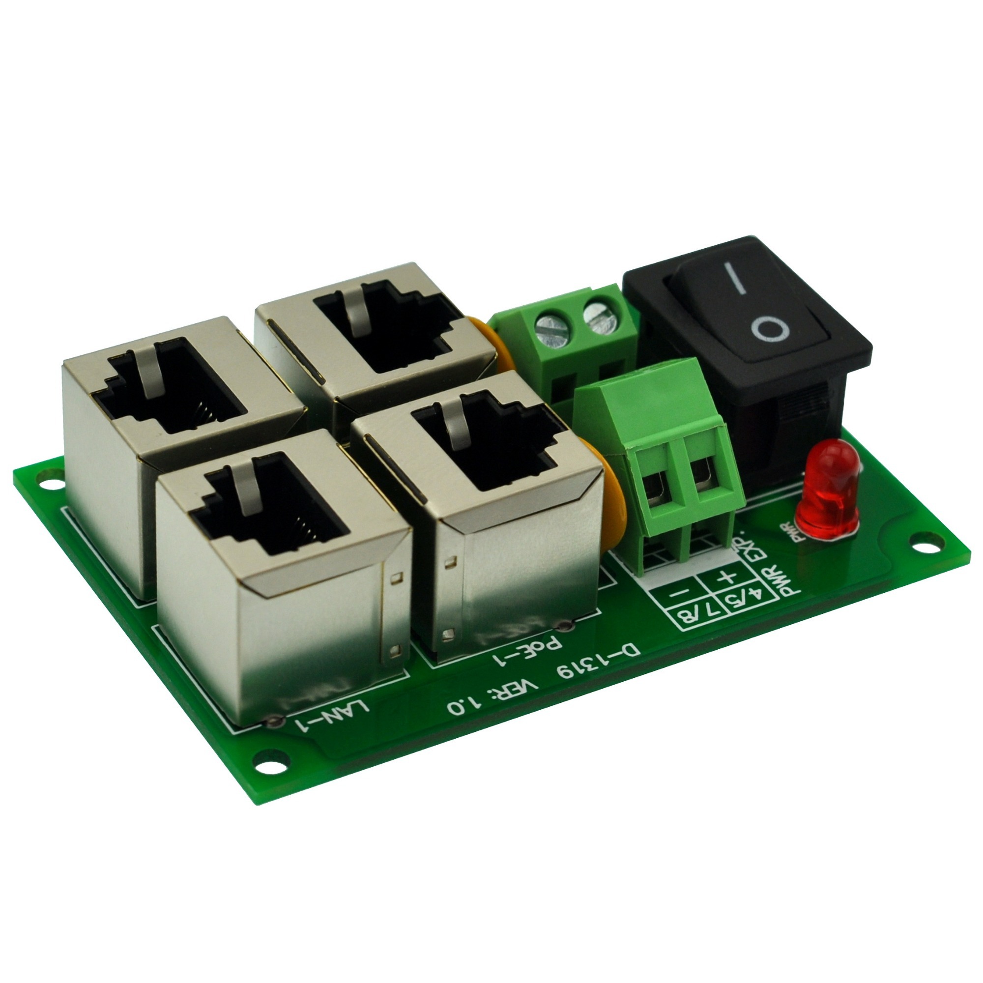 CZH-LABS 2 Ports Passive RJ45 PoE Power Injection Board, Power Over Ethernet Injector Module.