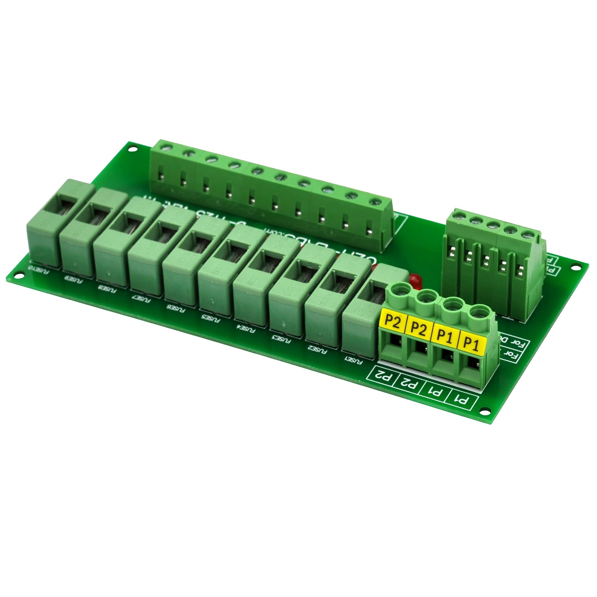 CZH-LABS AC/DC 5~48V Panel Mount 10 Position Power Distribution Fuse Module Board.
