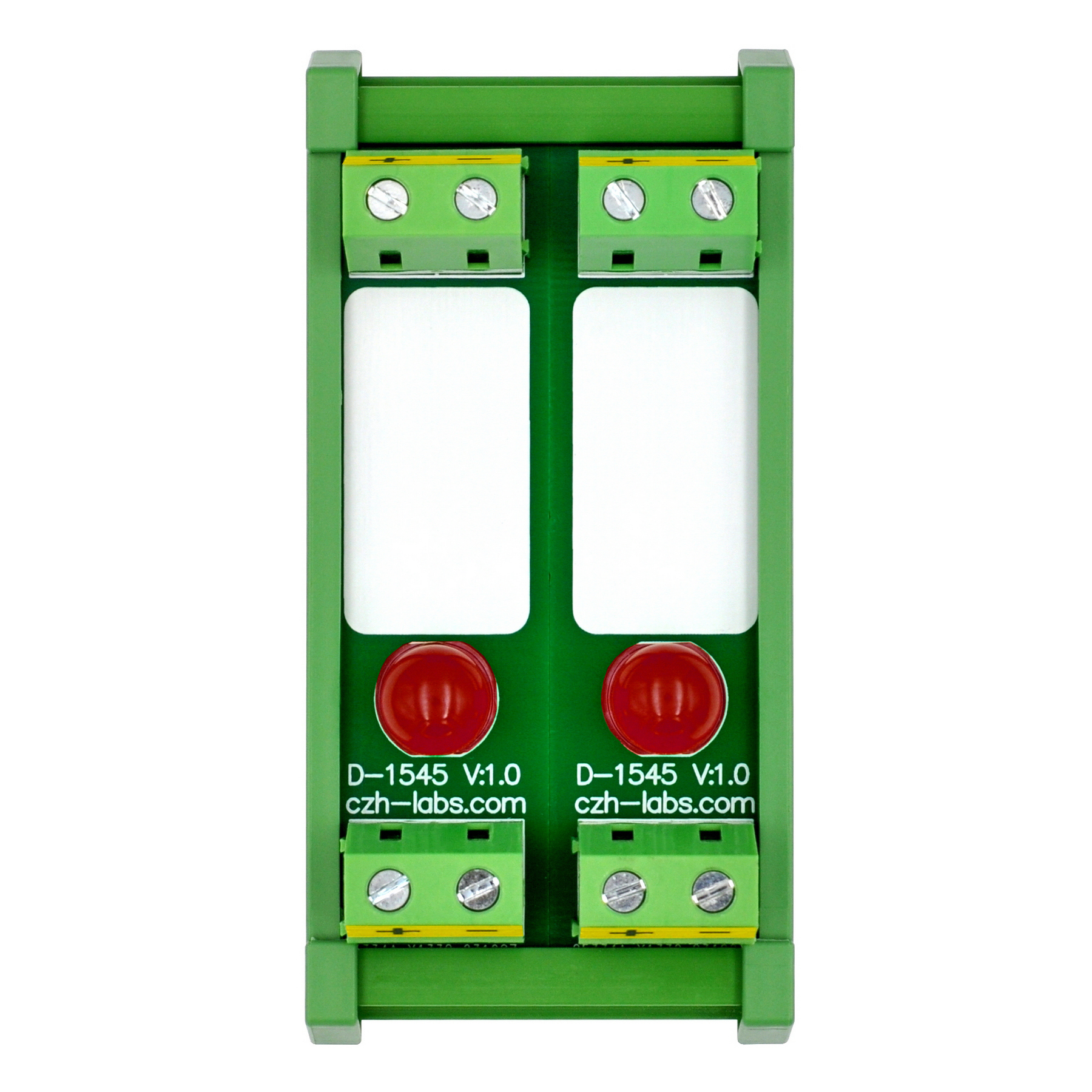 DIN Rail Mount DC 5-32V 2 Channel Red 10mm LED Indicator Light Module