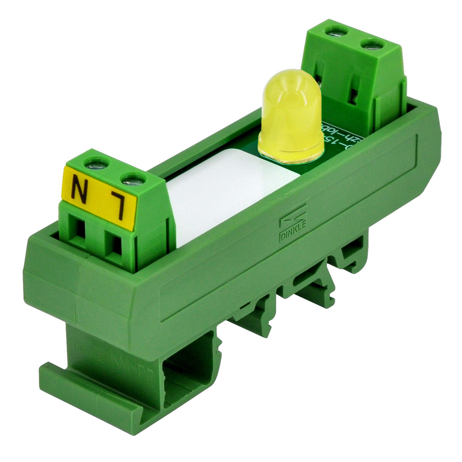 DIN Rail Mount AC 60-280V 1 Channel Yellow 10mm LED Indicator Light Module