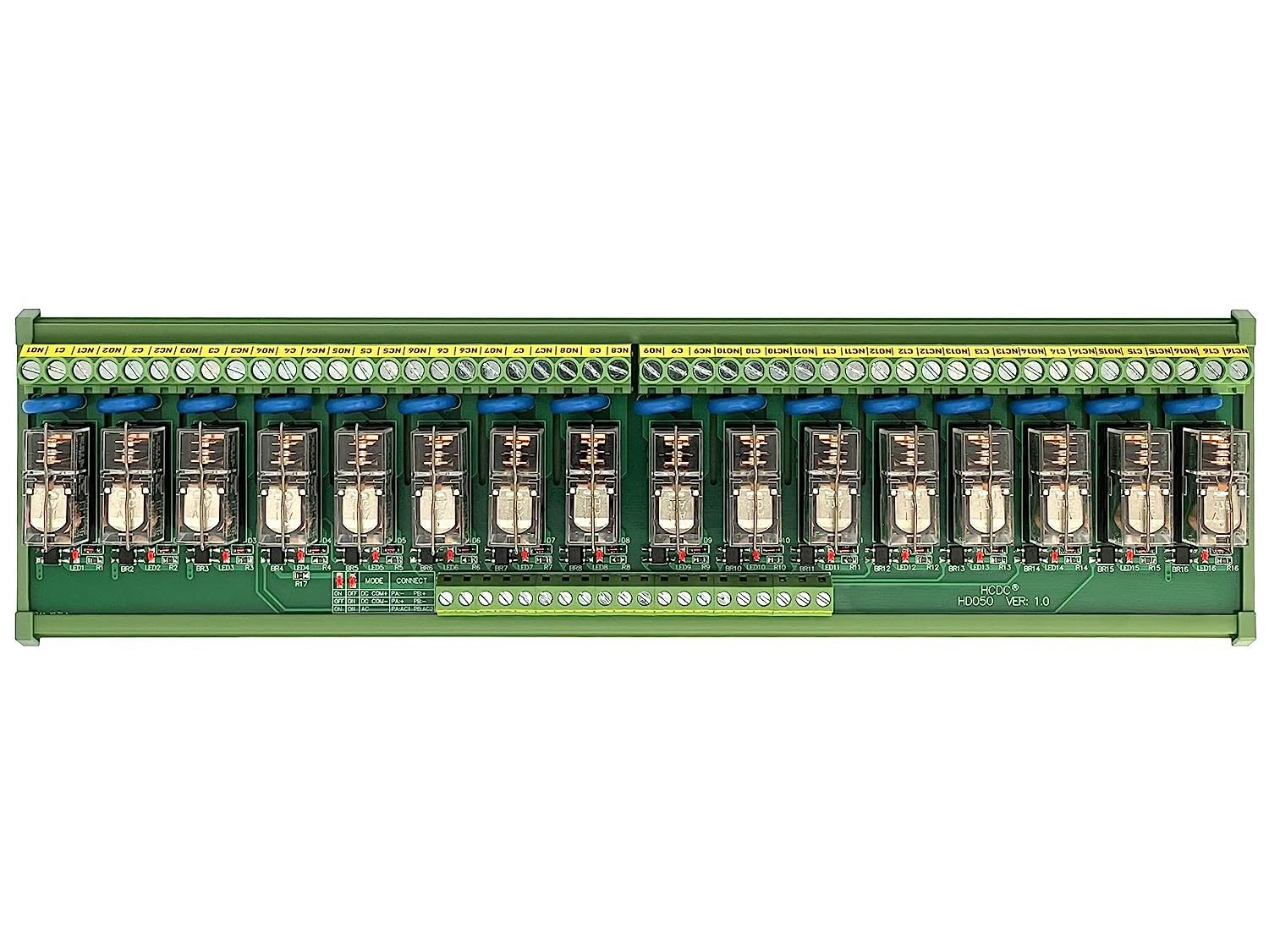 AC/DC 12V Coil 16-SPDT Pluggable Power Relay Module, 16A 250VAC/30VDC