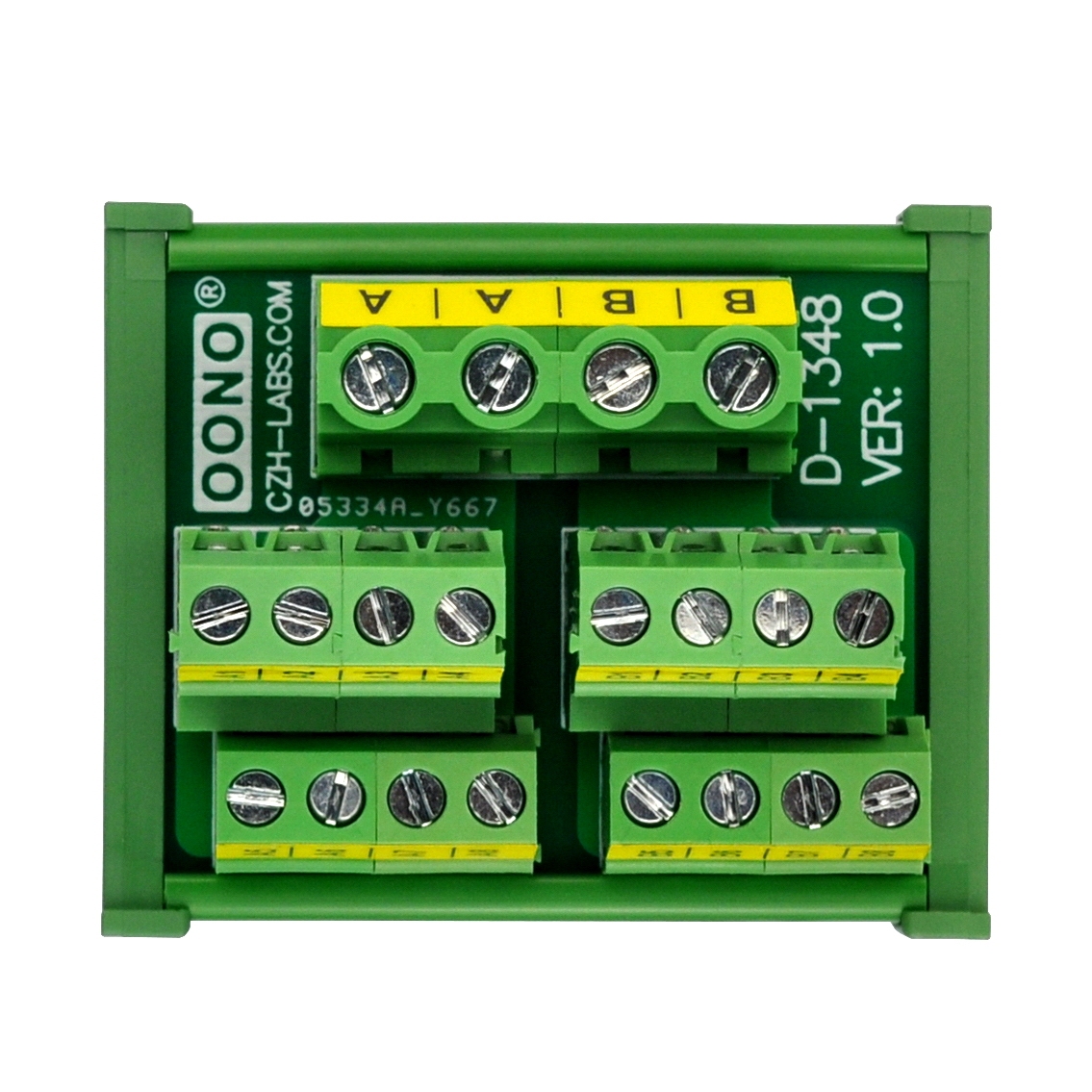 DIN Rail Mount 2x8 Position Screw Terminal Block Power Distribution Module