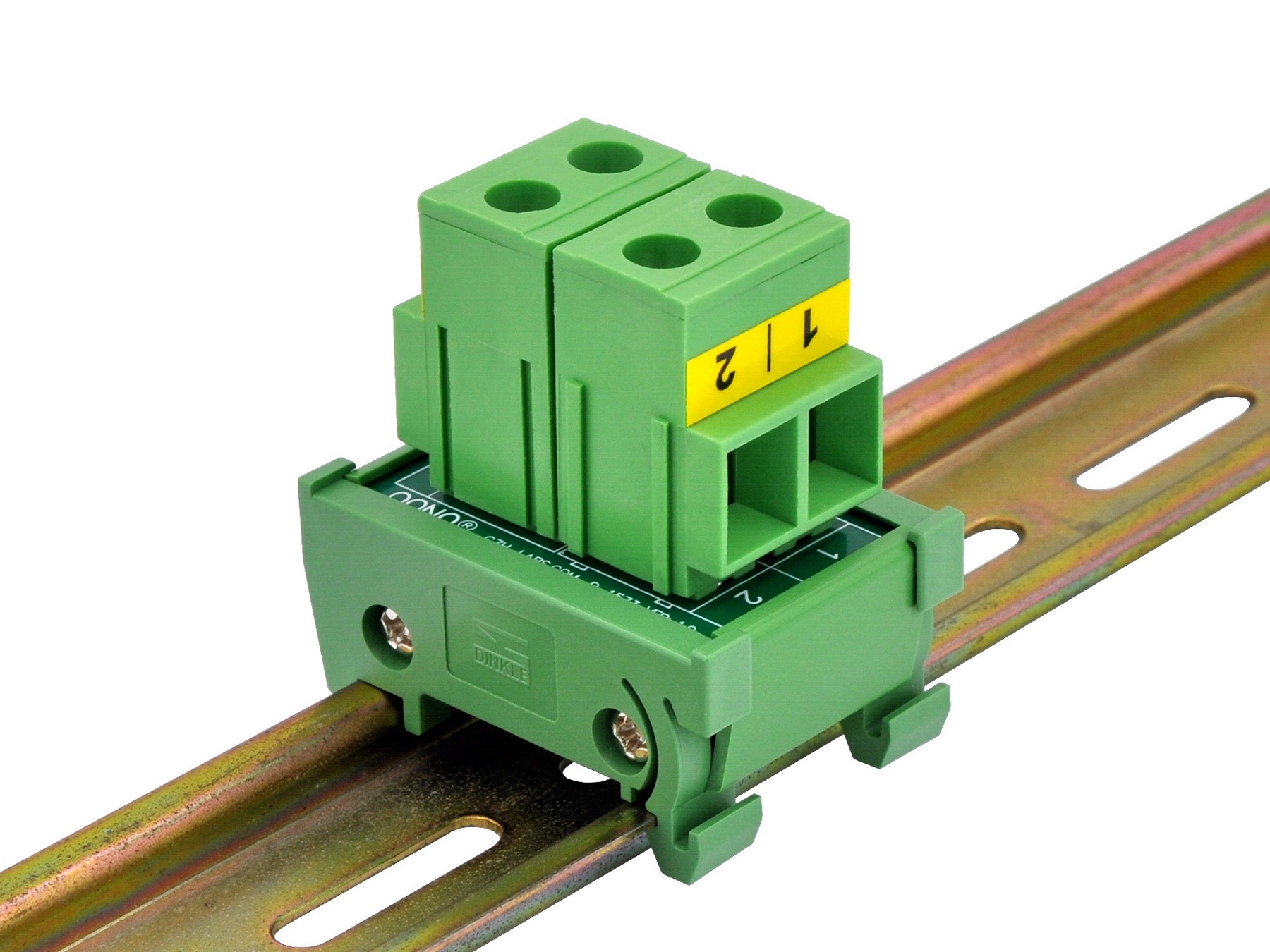 DIN Rail Mount 52Amp 300V 2 Position Screw Terminal Block Distribution Module