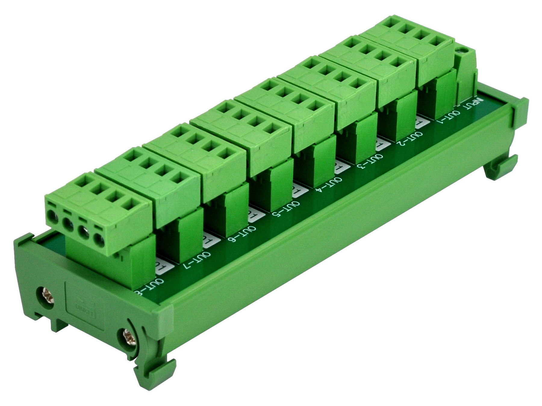 DIN Rail Mount 10A/300V 8x4 Pole Pluggable Screw Terminal Block Distribution Module