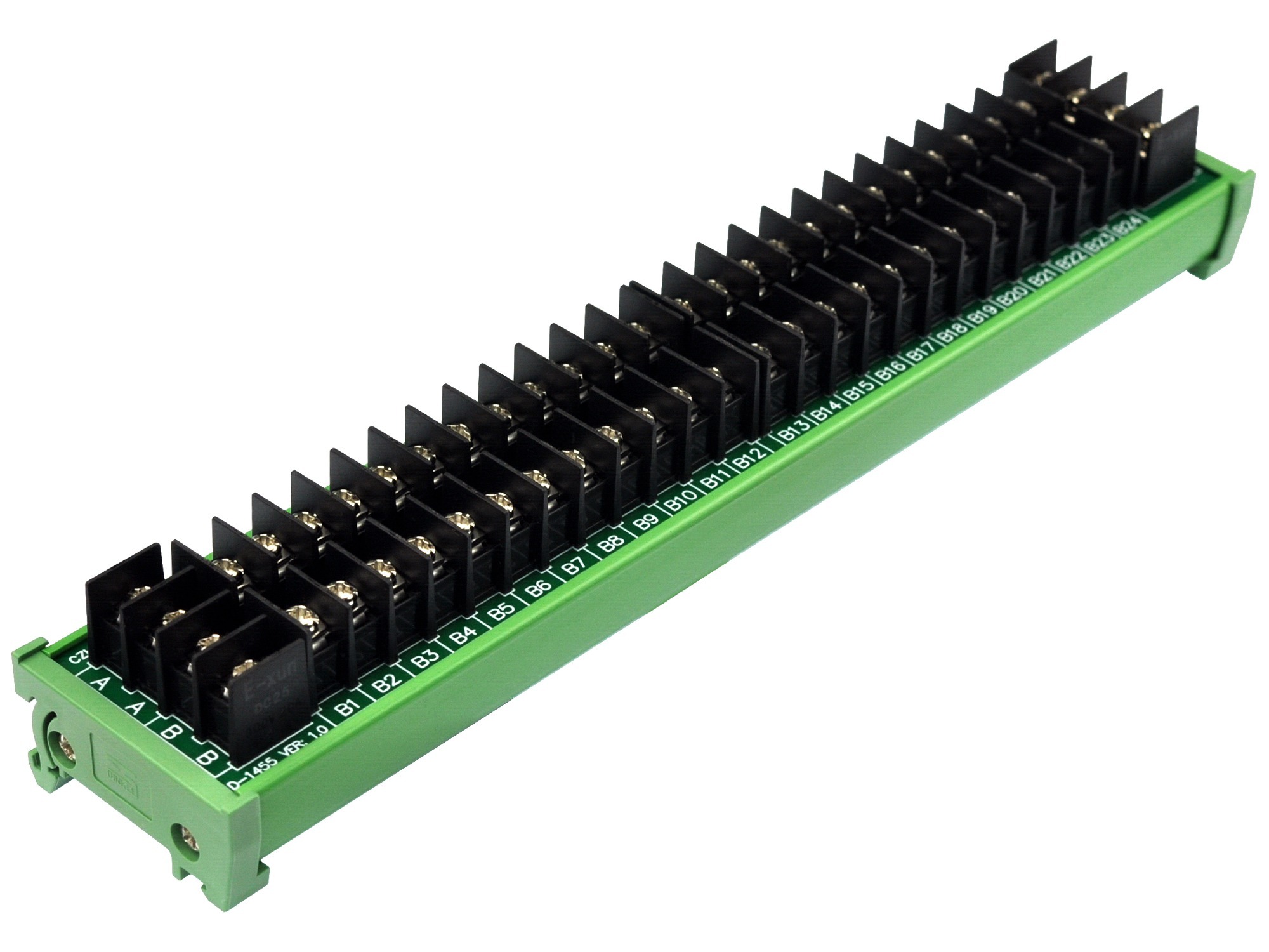 DIN Rail Mount 20Amp 2x24 Position Barrier Terminal Block Power Distribution Module