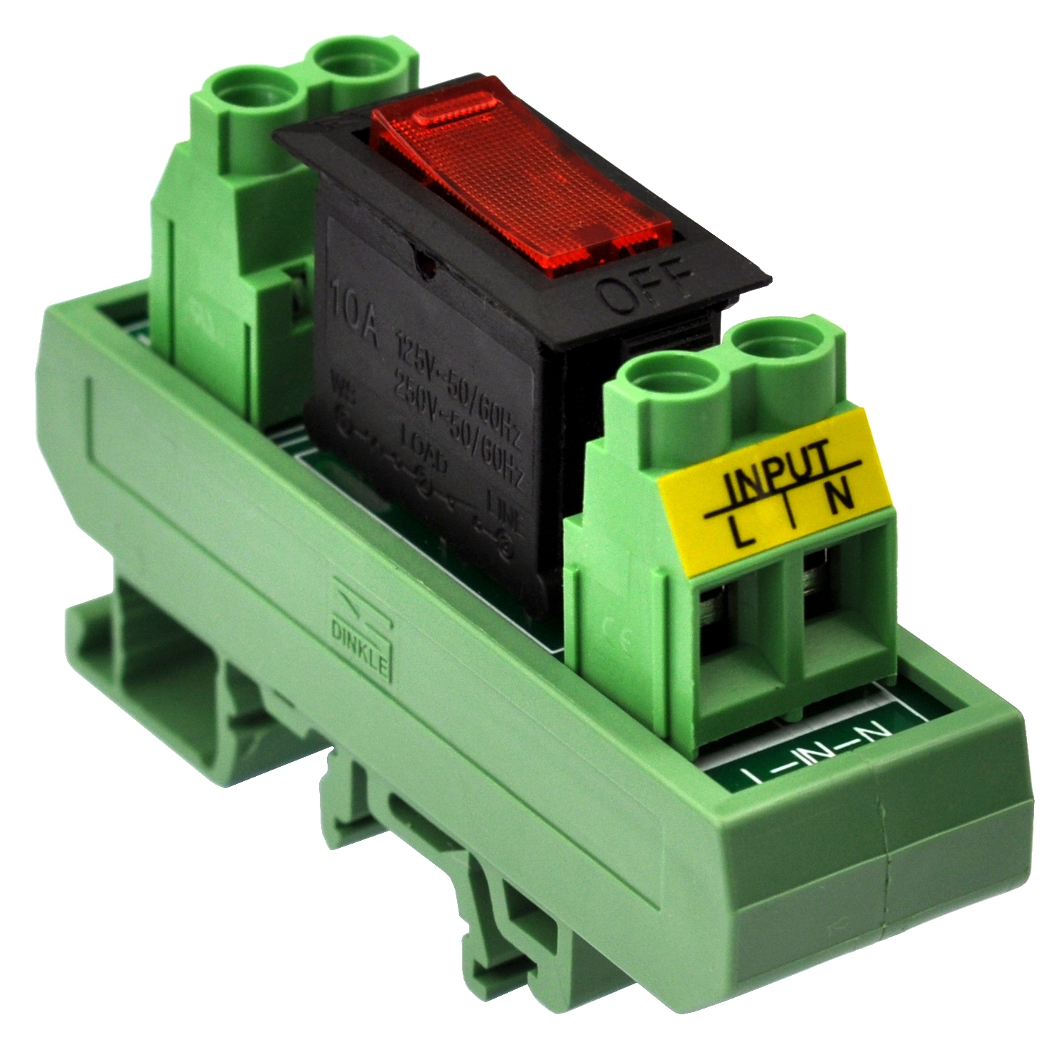 Rocker Switch Thermal Circuit Breaker Overload Protector Module DIN Rail Mount