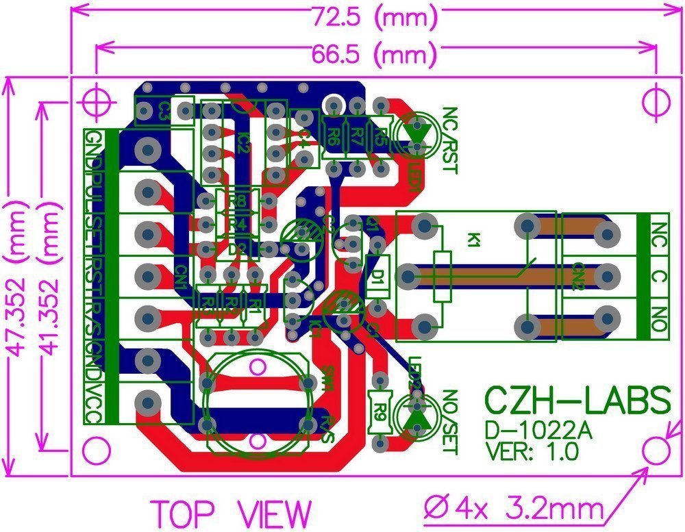 Panel Mount Momentary-Switch/Pulse-Signal Control Latching SPDT Relay Module,24V.