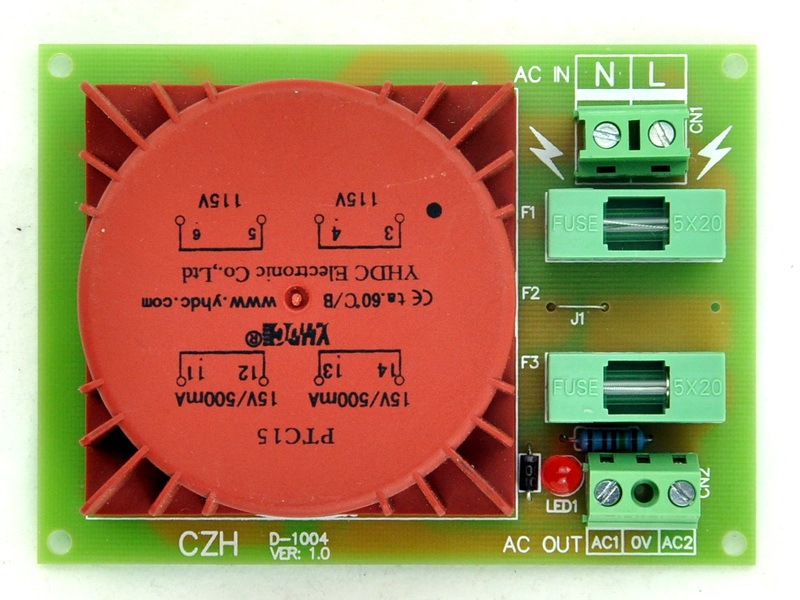 CZH P 230VAC, S 30VAC, 15VA DIN Rail Mount Toroidal Power Transformer Module.
