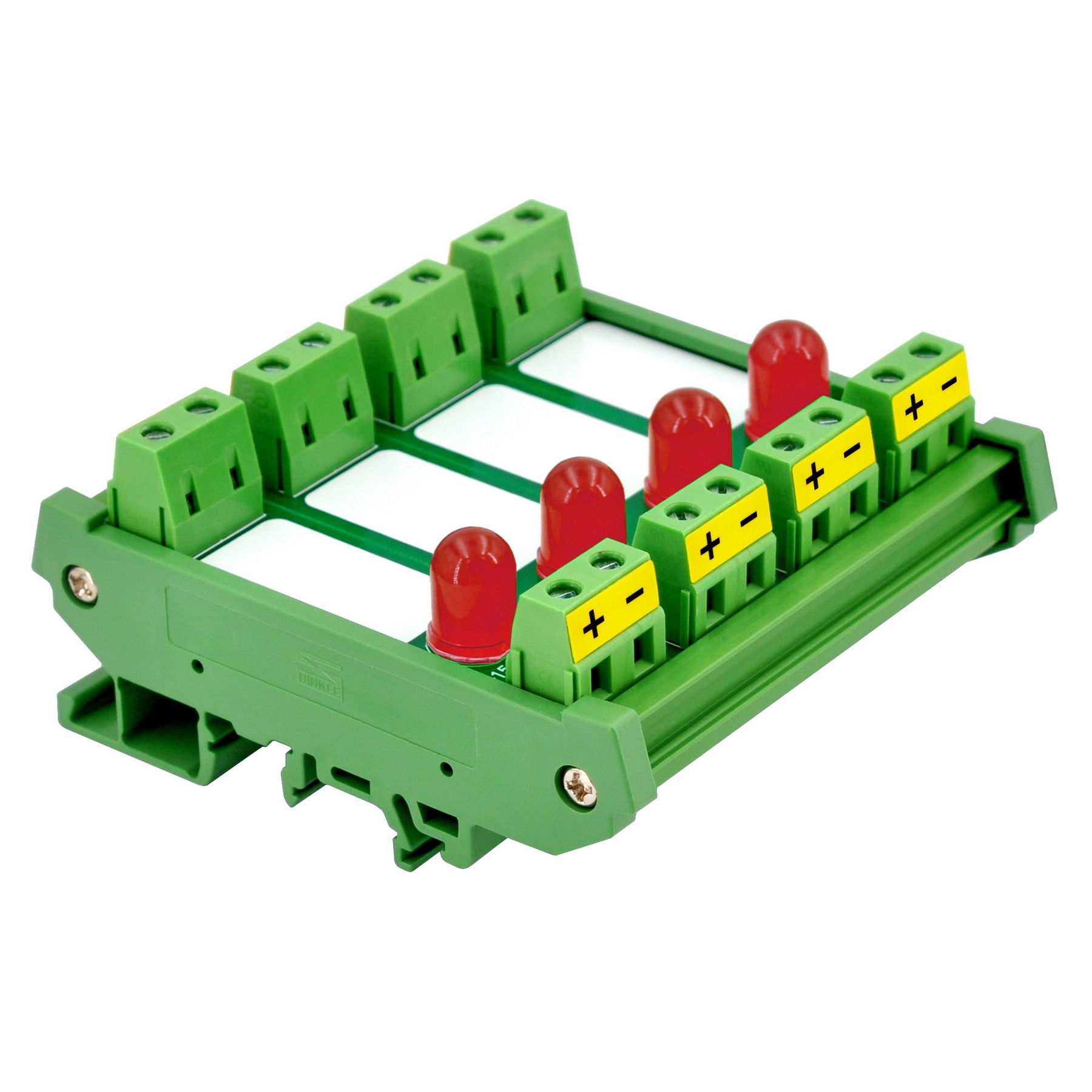 DIN Rail Mount DC 5-32V 4 Channel Red 10mm LED Indicator Light Module