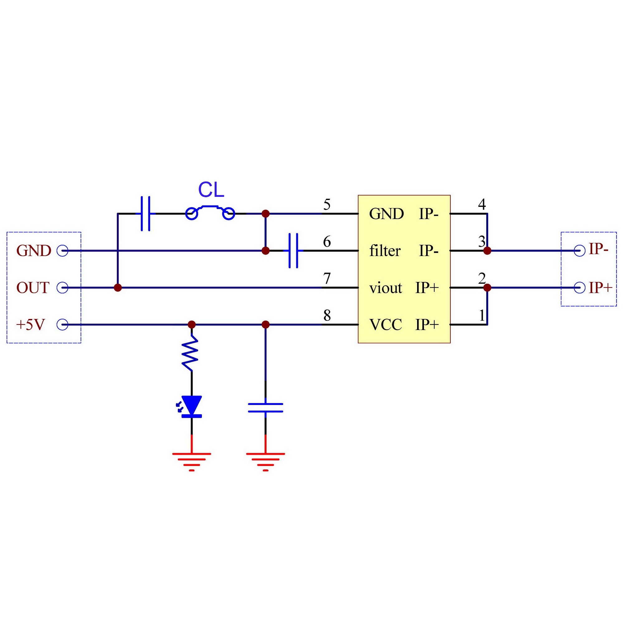 Slim DIN Rail Mount AC/DC +/-20Amp Current Sensor Module, based on ACS712.
