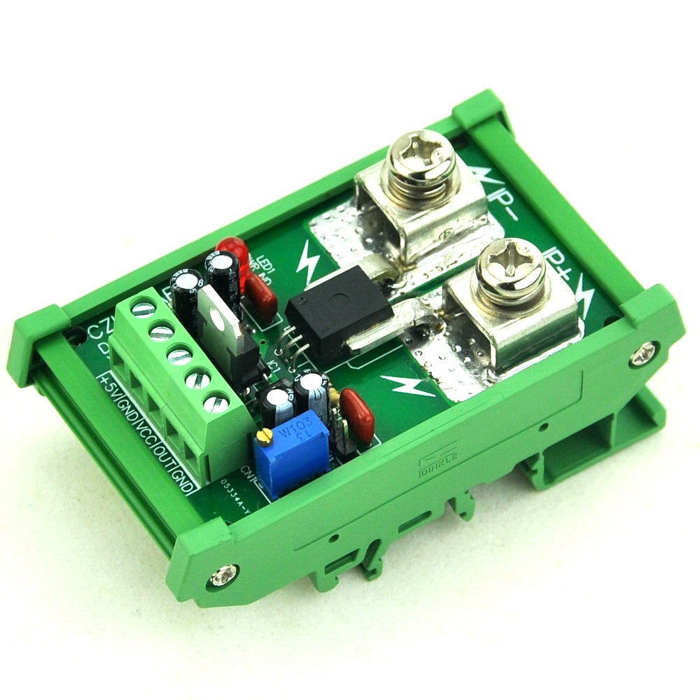 DIN Rail Mount +/-50Amp AC/DC Current Sensor Module, based on ACS758.