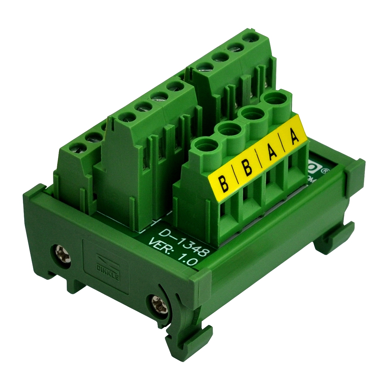 DIN Rail Mount 2x8 Position Screw Terminal Block Power Distribution Module