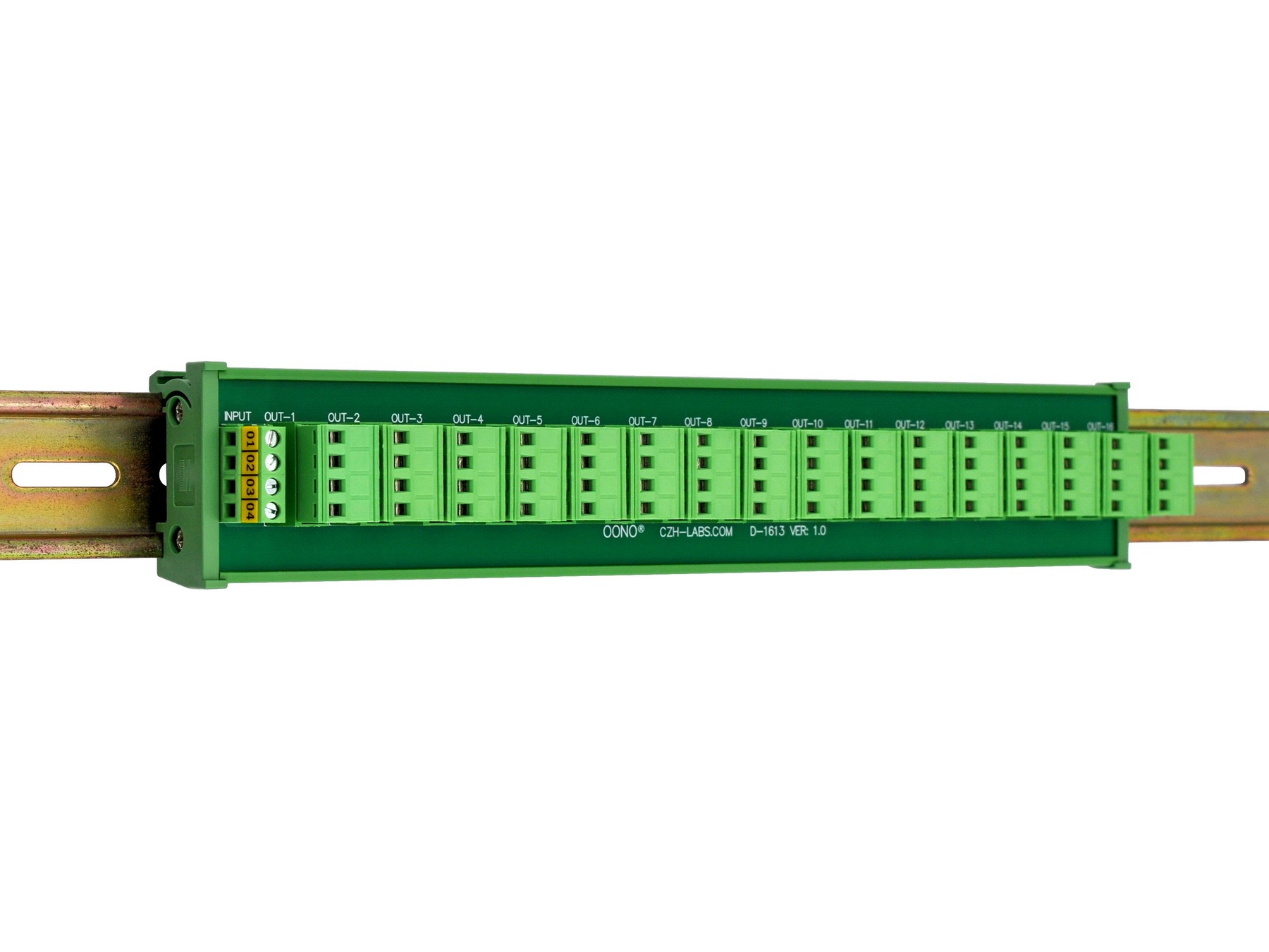 DIN Rail Mount 10A/300V 16x4 Pole Pluggable Screw Terminal Block Distribution Module