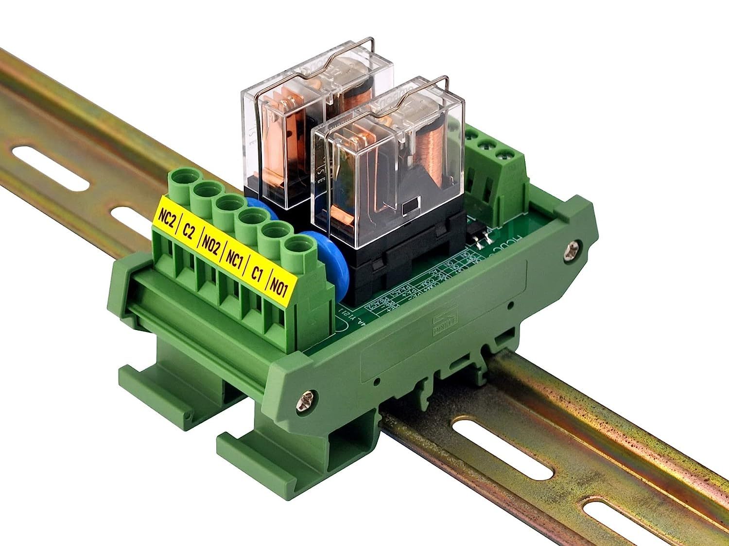 AC/DC 24V Coil 2-SPDT Pluggable Power Relay Module, 16A 250VAC/30VDC