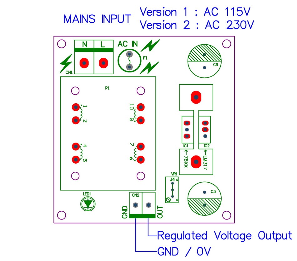 CZH-LABS DIN Rail Mount Input AC115V Output DC1.25~15.8V Adjustable Voltage Regulator.