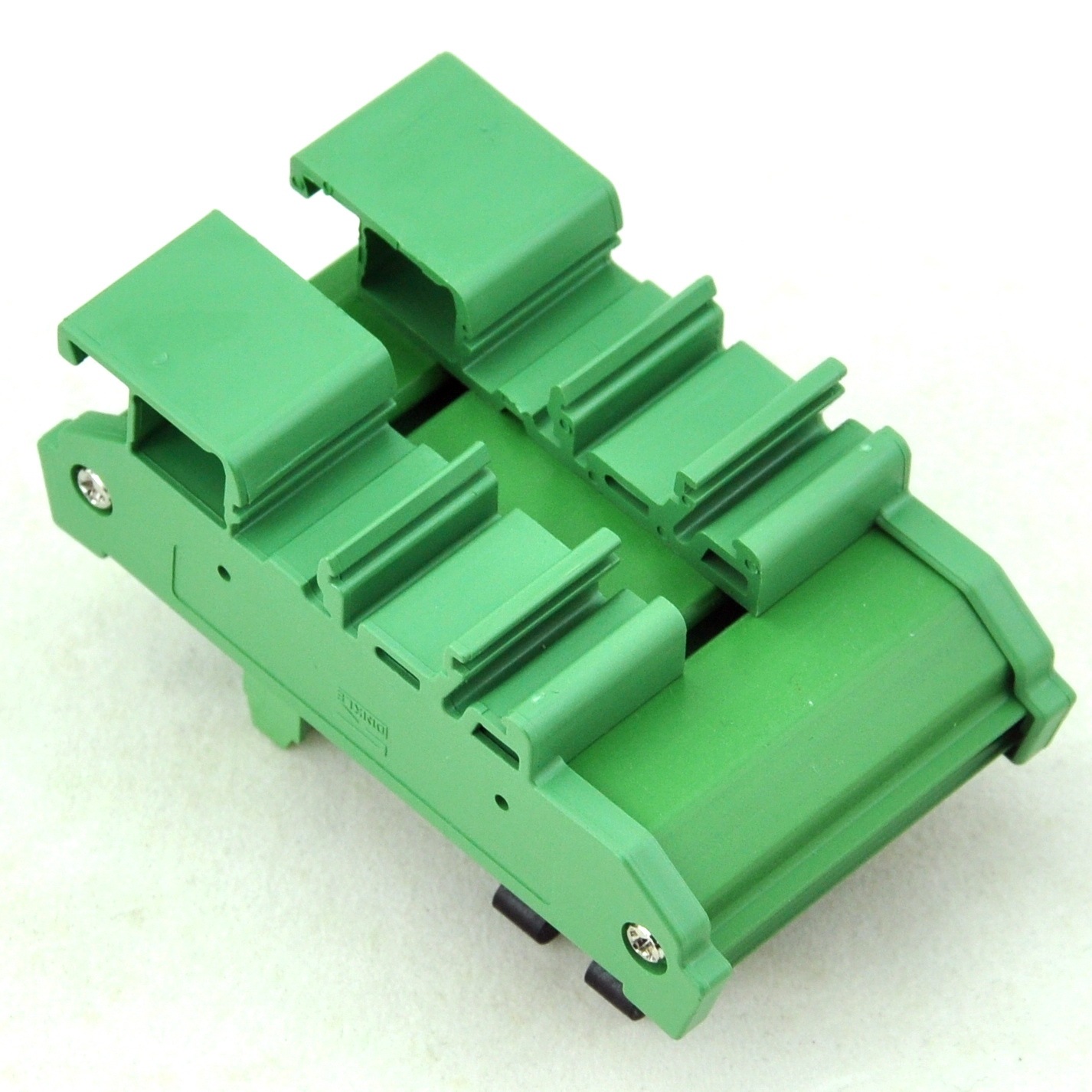 CZH-LABS DIN Rail Mount Dual IDC-12 Pitch 2.0mm Male Header Interface Module, Breakout Board.