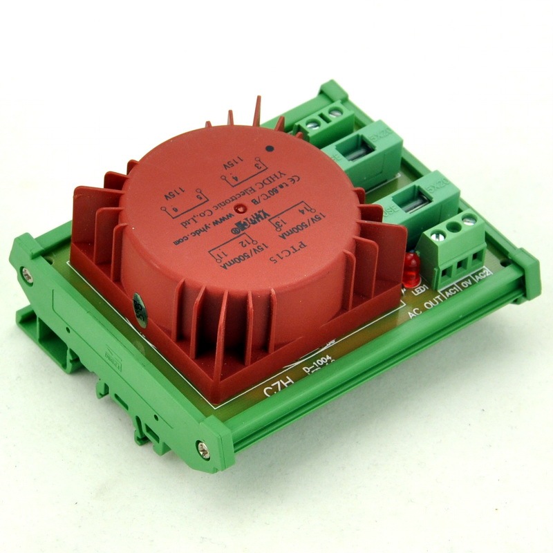 CZH P 230VAC, S 30VAC, 15VA DIN Rail Mount Toroidal Power Transformer Module.