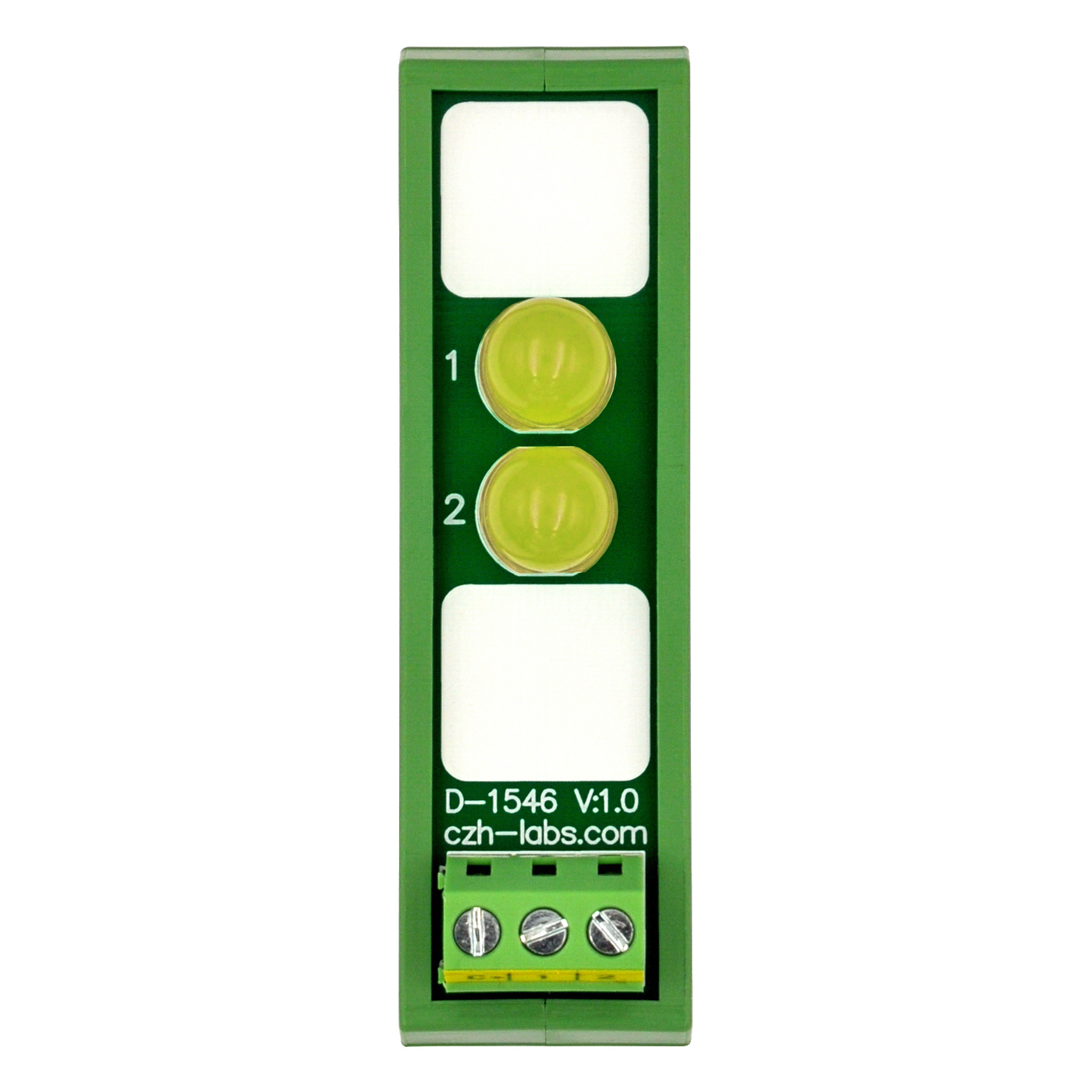 DIN Rail Mount DC 5-32V Common Negative 2 Yellow 10mm LED Indicator Light Module
