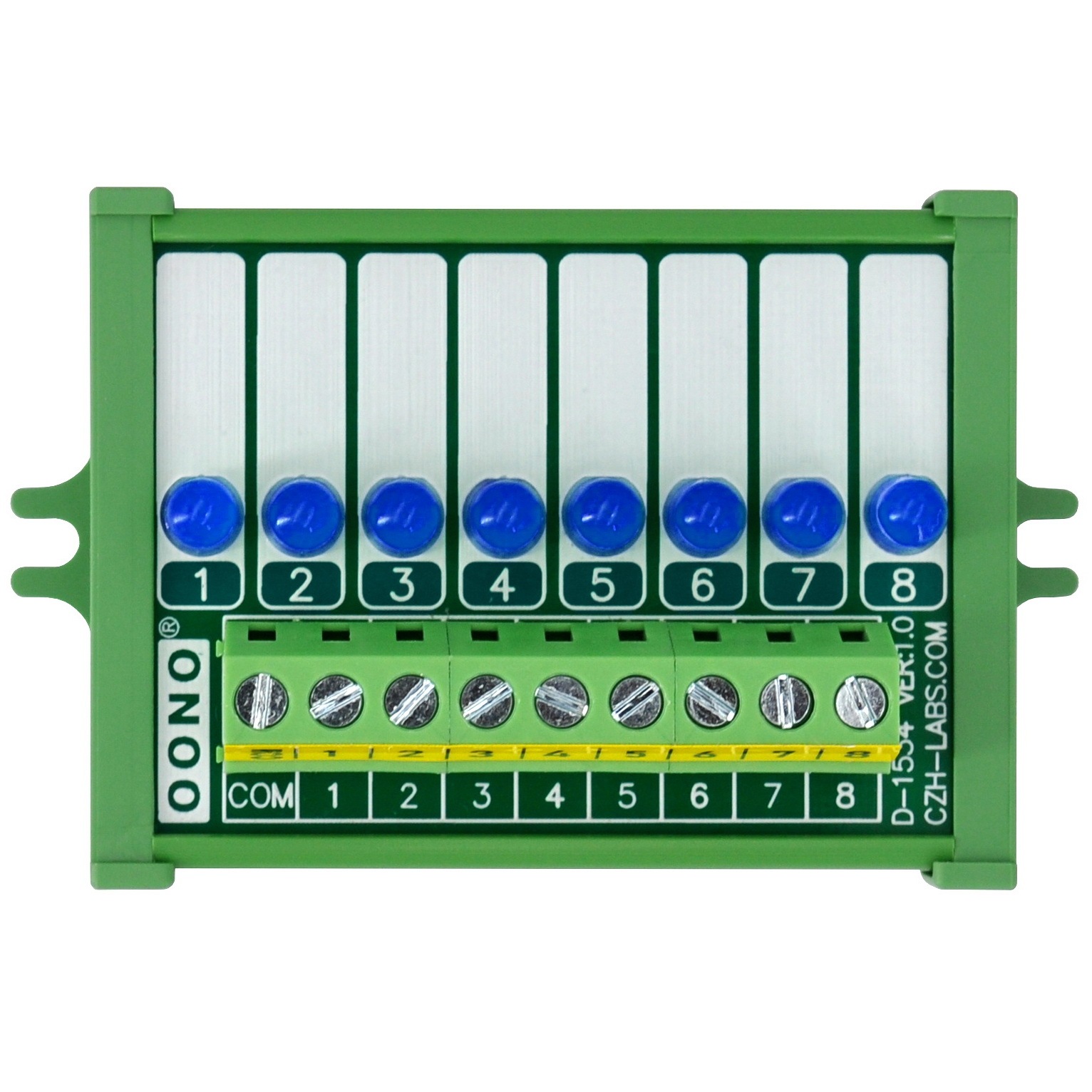 Screw Mount 8 Blue LED Indicator Light Module, Support 5-50VDC Common Positive and Negative
