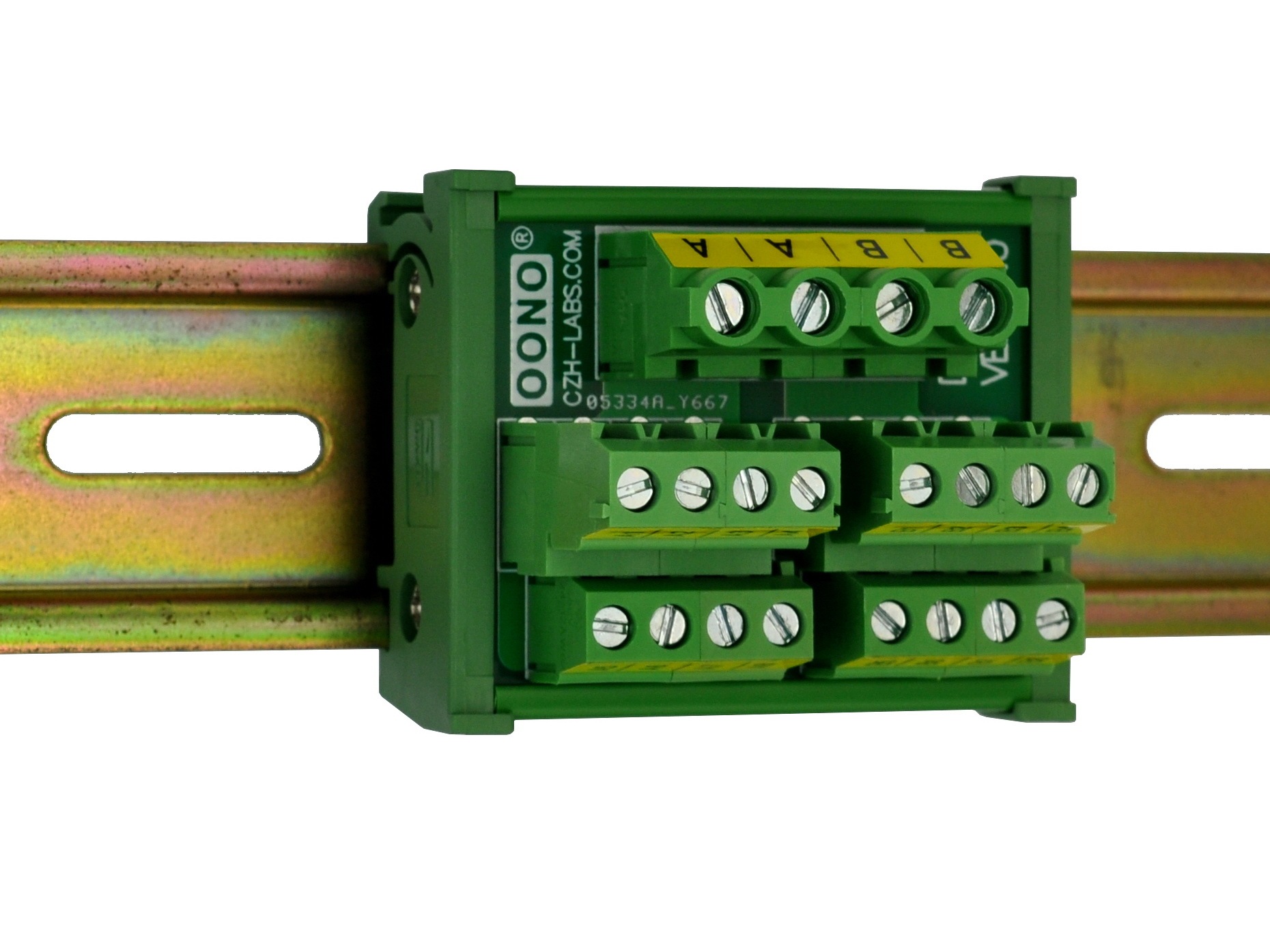 DIN Rail Mount 2x8 Position Screw Terminal Block Power Distribution Module