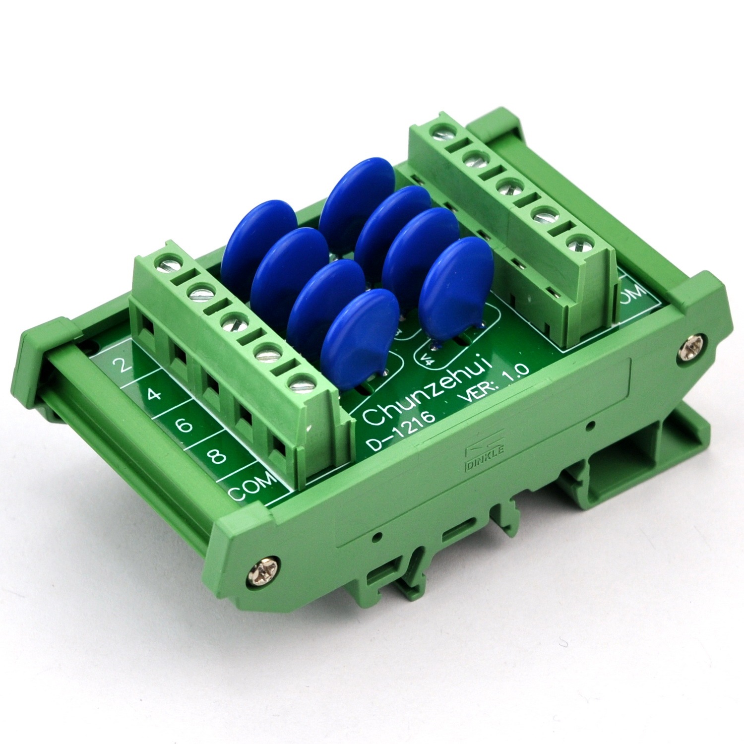 Chunzehui 8 Channels Common DIN Rail Mount 150V SIOV Metal Oxide Varistor Interface Module, Surge Suppressor Protection SPD Board.