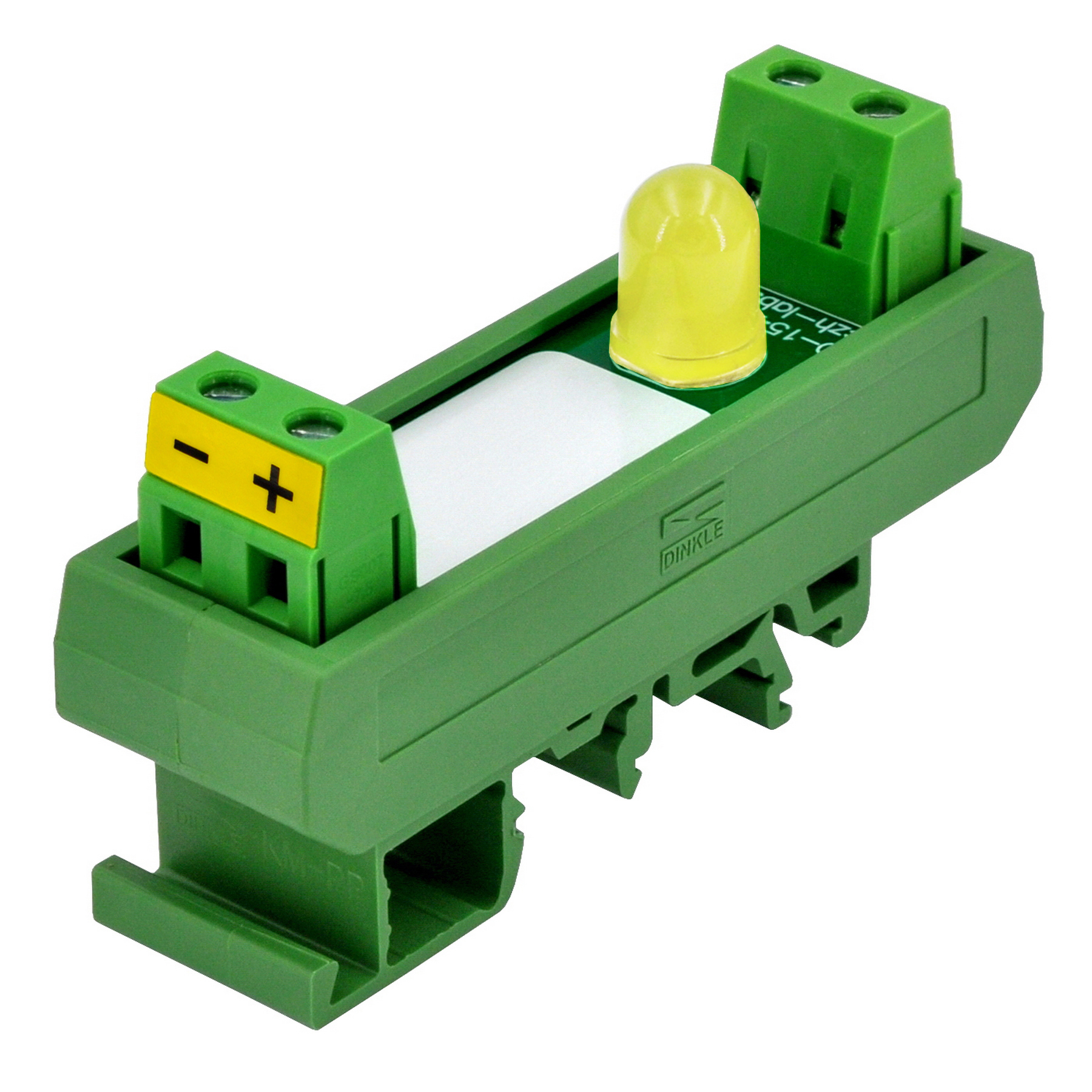 DIN Rail Mount DC 5-32V 1 Channel Yellow 10mm LED Indicator Light Module