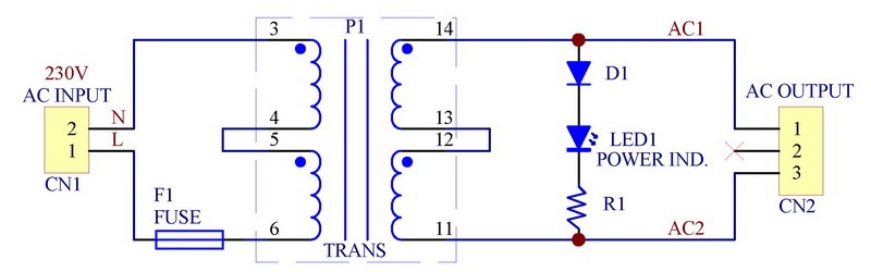 CZH Primary 230VAC, Secondary 36VAC, 5VA Power Transformer Module, D-1005/O, AC36V.