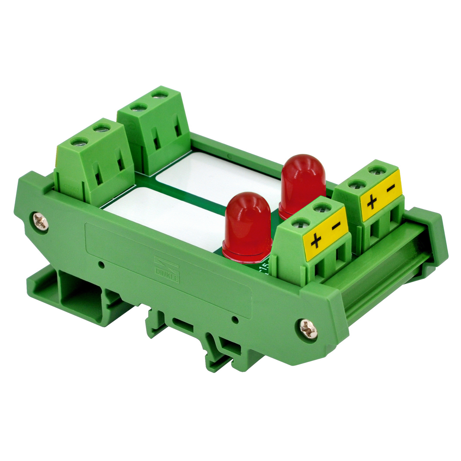 DIN Rail Mount DC 5-32V 2 Channel Red 10mm LED Indicator Light Module