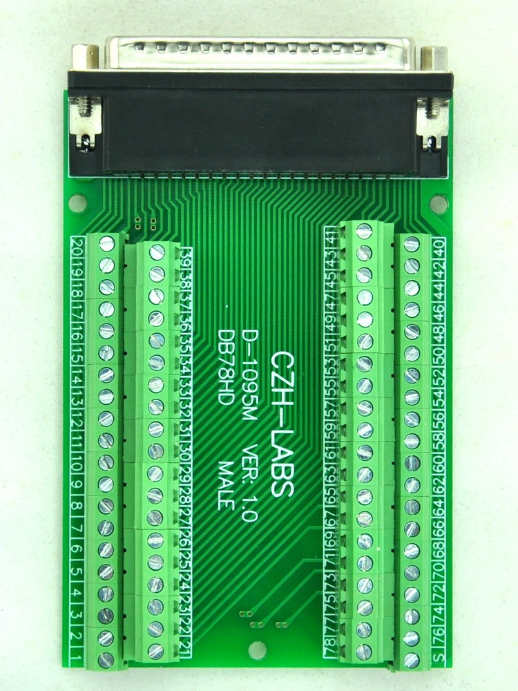 CZH-LABS Slim Right Angle D'SUB DB78HD Male Header Breakout Board Module, D-SUB.