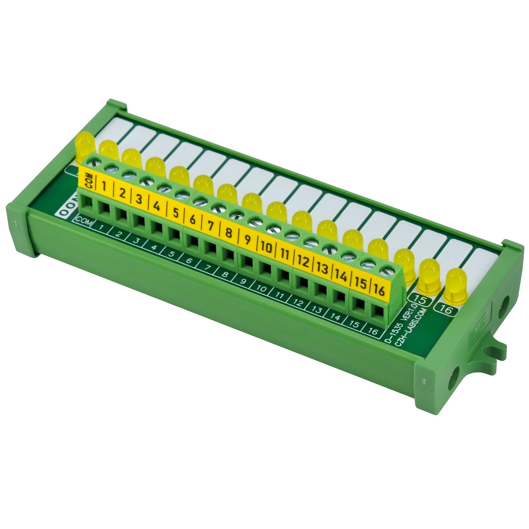 Screw Mount 16 Yellow LED Indicator Light Module, Support 5-50VDC Common Positive and Negative