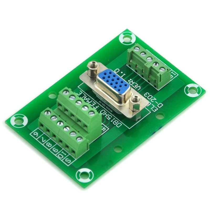 ELECTRONICS-SALON D-SUB DB15HD Female Header Breakout Board, DSUB.