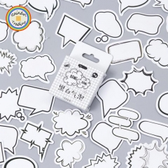 YWJL173 Dialog Frame Shapes 45pcs in Box packing Cute Kawaii Office School Girl Student Hand Account DIY Cartoon Washi Paper Stickers
