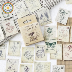 YWJL190 Forests Post Stamps Series 46pcs in Box packing Cute Kawaii Novelty Office School Girl Student Hand Account DIY Cartoon Washi Paper Stickers