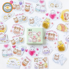 YWJL178 Mini Fat Kawaii Animals Series 45pcs in Box packing Cute Kawaii Office School Girl Student Hand Account DIY Cartoon Washi Paper Stickers