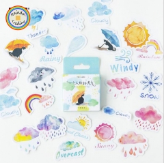 YWJL176 Good Weather for One Person Series 46pcs in Box packing Cute Kawaii Office School Girl Student Hand Account DIY Cartoon Washi Paper Stickers