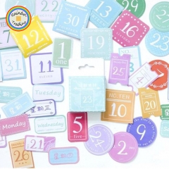 YWJL198 Vintage Daily Calendar Series 46pcs in Box packing Cute Kawaii Novelty Office School Girl Student Hand Account DIY Washi Paper Stickers