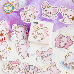 YWJL201 Pink Pigs Animal Series 45pcs in Box packing Cute Kawaii Novelty Office School Girl Student Hand Account DIY Washi Paper Stickers
