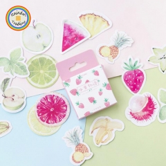 YWJL192 Strawberry Lemon Fruits Series 45pcs in Box packing Kawaii Novelty Office School Girl Student Hand Account DIY Cartoon Washi Paper Stickers