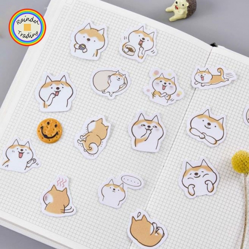 YWJL196 Cute Cartoon Dog Animal Series 45pcs in Box packing Cute Kawaii Novelty Office School Girl Student Hand Account DIY Washi Paper Stickers