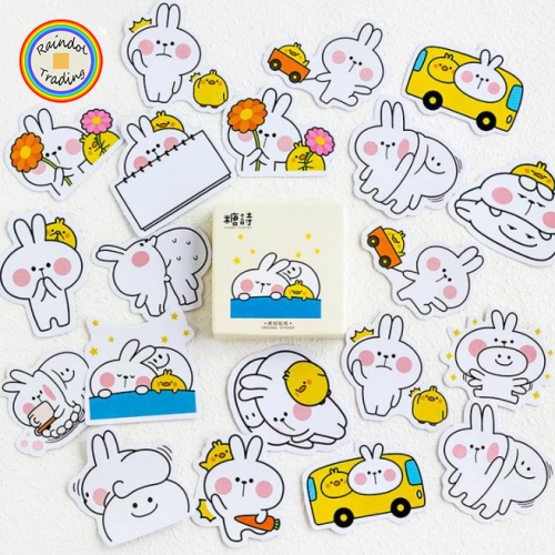 YWJL203 Jumping Rabbits Animal Series 45pcs in Box packing Cute Kawaii Novelty Office School Girl Student Hand Account DIY Washi Paper Stickers