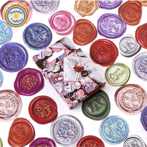 YWJL219 Vintage Sealing Wax Series 45pcs in Box packing Cute Kawaii Novelty Office School Girl Student Hand Account DIY Washi Paper Stickers