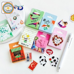 YWJL217 8 Designs Flowers Trip Panda Summer Fruits Series 45pcs in Box packing Novelty Office School Girl Student Hand Account DIY Washi Paper Sticker
