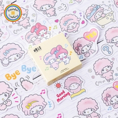 YWJL255 Cartoon Pink Sheep Series 45pcs in Box packing Cute Kawaii Novelty Office School Girl Student Hand Account DIY Washi Paper Stickers