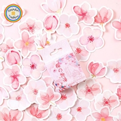 YWJL249 Pink Sakura Flower Floral Series 45pcs in Box packing Cute Kawaii Novelty Office School Girl Student Hand Account DIY Washi Paper Stickers