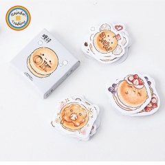YWJL237 Cartoon Various Breads Series 45pcs in Box packing Cute Kawaii Novelty Office School Girl Student Hand Account DIY Washi Paper Stickers
