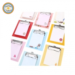 JHYL092 Pocket 5 Designs Cartoon Novelty Animals Girl Kawaii Cute Index N Times Post-it Sticky Message Notes with Clipboard